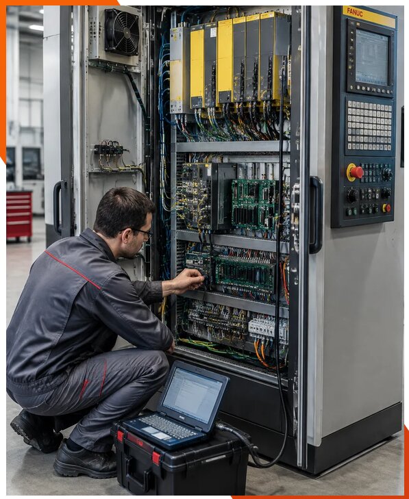 Ремонт систем ЧПУ FANUC промышленных станков в Евпатории